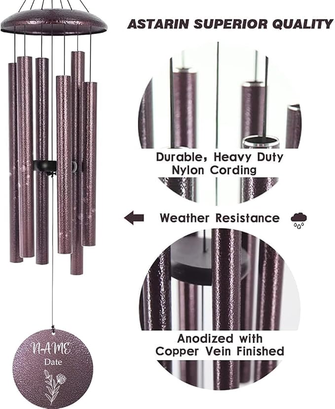 Personalized Retirement Wind Chime, Retirement Wind Chime for 2024, Happy Retirement Gifts for Teachers, Nurses, Coworkers, Relax and Enjoy Happy Retirement, 36inch
