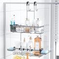 Hanging Shower Caddy Over Door: Silver Rustproof Shower Organizer over the Door