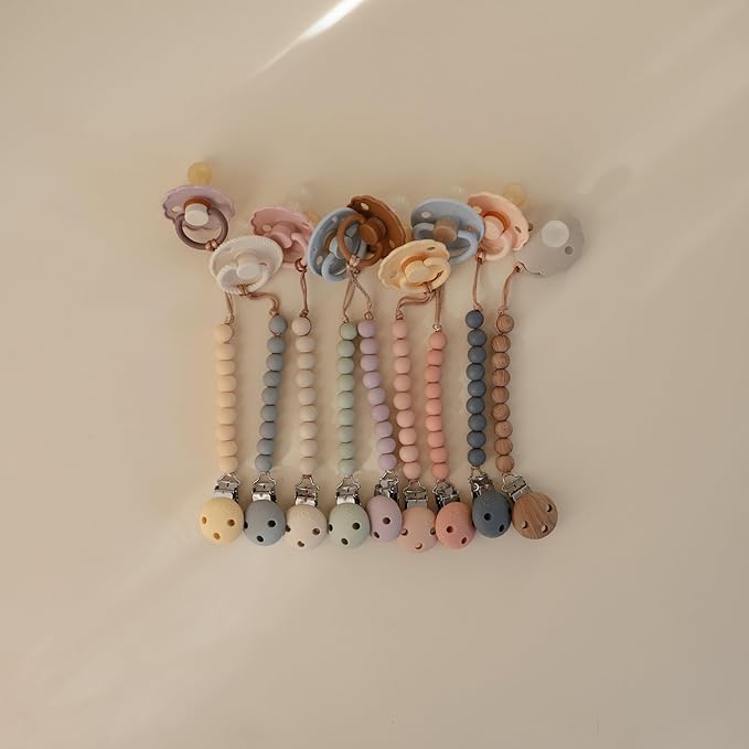 mushie 100% Silicone Baby Pacifier Clip BPA Free | Hera (Blush)