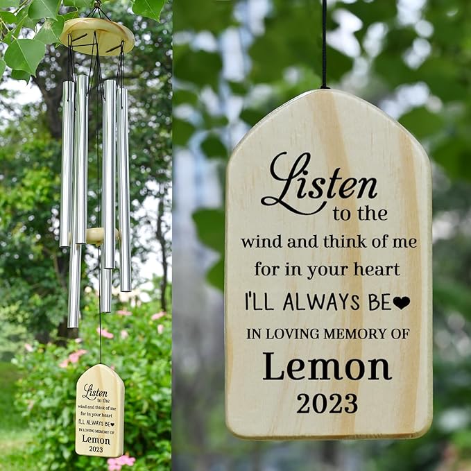 Sympathy Wind Chimes - In Memory of Loved One - Bereavement & Condolence Gifts - Memorial Wind Chimes for Loss of Mother or Father