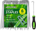 Bynccea 6 Inch 150 Pack Galvanized Landscape Staples Garden Stakes - 11 Gauge U-Shaped Pins for Securing Weed Barrier Fabric, Plant Covers, Tents, Yards, and Lawns