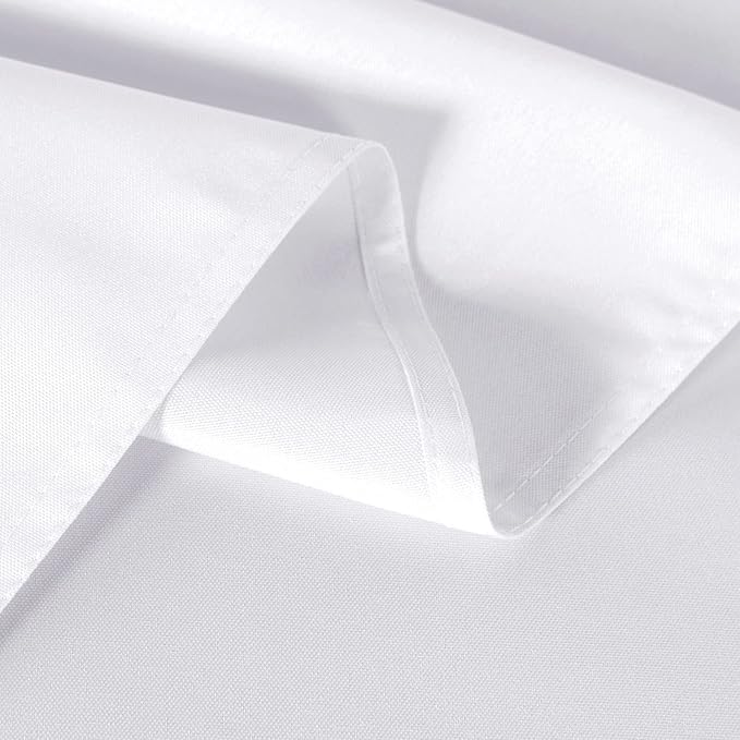 sancua 2 Pack White Tablecloth 60 x 120 Inch, Rectangle 8 Feet Table Cloth - Stain and Wrinkle Resistant Washable Polyester Table Cover for Dining Tables, Buffet Parties and Camping