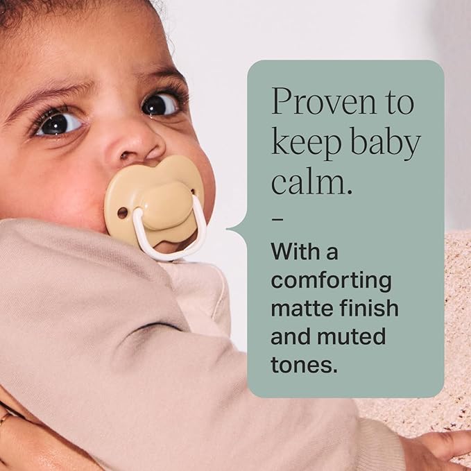 Tommee Tippee Ultimate Fit Newborn Pacifiers, 0-6 Months, Extra Air Holes, Symmetrical Nipple and Shield, 100% BPA Free Silicone, Dishwasher & Sterilizer Safe, Pink and Beige, Pack of 6