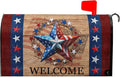 4th of July Mailbox Cover Patriotic Mailbox Covers Magnetic Welcome Post Letter Box Cover Star Mail Box Wrap Home Decor Outdoor Yard Decoration for Garden Standard Size 21x18 inch
