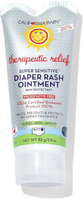 California Baby Super Sensitive Diaper Rash Cream | 100% Bio-Based | Zinc Oxide Ointment | Unscented Diaper Cream | Cloth Diapers Safe | 82 g / 2.9 oz