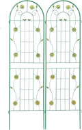 2 Pack Metal Garden Trellis 71" H Garden Fence Rustproof Trellis for Climbing Plants Support Roses Flower Outdoor Lawn, Green