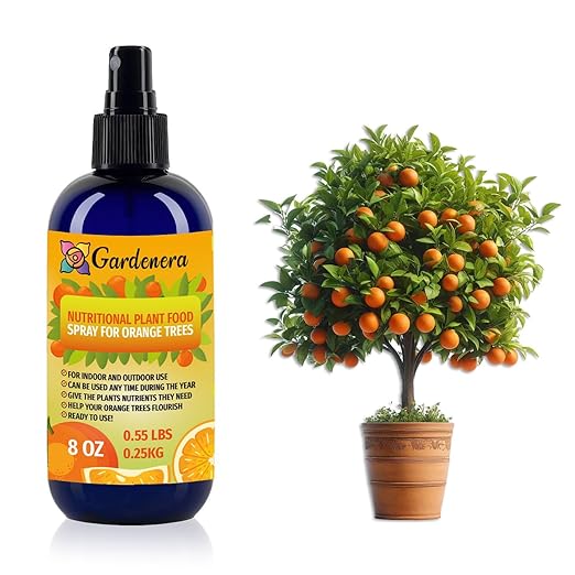 Gardenera Premium Nutritional Plant Food Spray for Orange - Balanced Nutrition Plant Superfood | Excellent Growth Booster for Orange Trees in Pots - 8oz