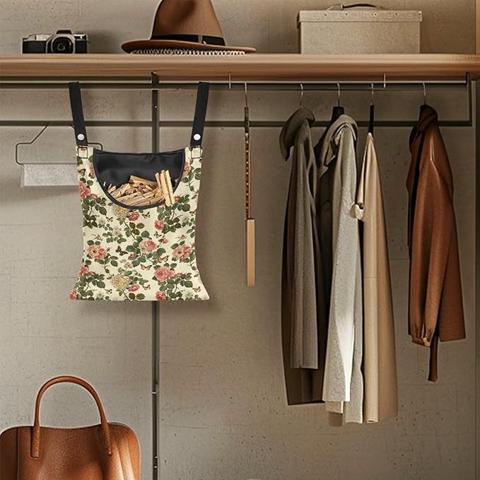 Floral Clothes Pin Hanging Bag