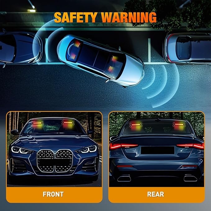 Nilight 12LED Emergency Strobe Traffic Advisor Light Bar 2 in 1 Amber Red Dash Warning Safety Flashing Lights Front/Rear Windshield Construction Lights for Trucks Cars Plow Police Firefighter Vehicles