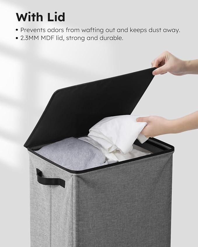 SOLEDI Laundry Hamper with Lid 100L Large & Tall Collapsible Laundry Basket