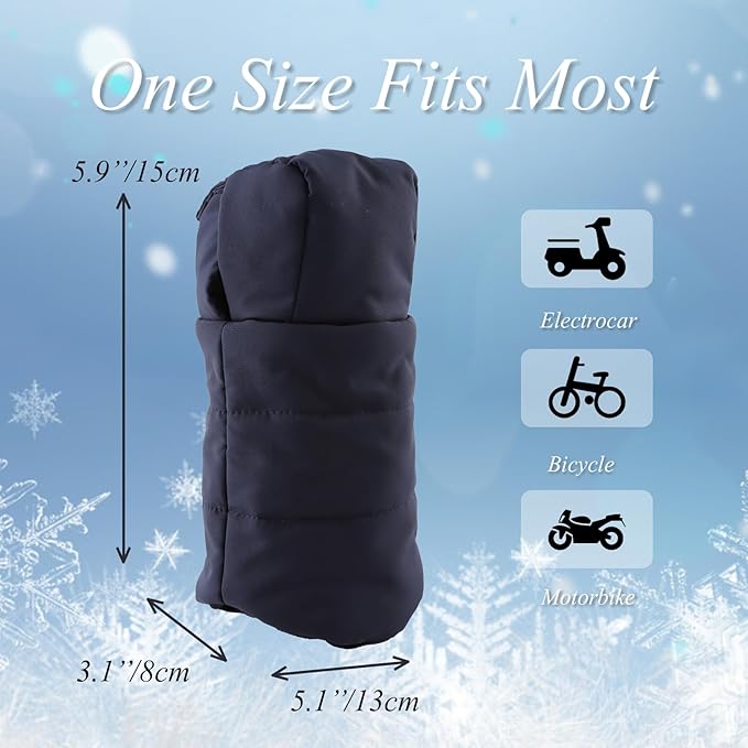 Zsedrut Stroller Gloves Universal Winter Anti-Freeze Stroller Mittens Water Repellent Hand Warmer Muff Fleece Lined,Winter Stroller Accessories (Navy)