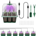 Pawfly 6 Pack Seed Starter Kit, 72 Cells, Seed Starter Trays with Adjustable Grow Lights & 3.9" Humidity Domes, Indoor Seedling Starter Trays, Reusable Plant Germination Trays, Seed Starting Trays