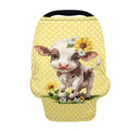 Wanyint Cute Cow Yellow Polka Dot Car Seat Covers for Boys Girls, Nursing Cover Carseat Canopy, Baby Breastfeeding Cover, Multi Use Nursing Scarf, Infant Stroller Cover