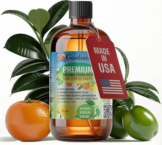 GARDENERA Premium Organic Seaweed & Kelp Superfood for Citrus Trees Plants - 8 oz - Liquid Kelp Fertilizer Concentrate (Makes 45 Gallons)
