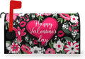 Happy Valentines Day Mailbox Covers Magnetic Standard Size Valentine Mailbox Post Cover Red Heart Truck Floral Flower Valentine's Day Mailbox Decor Waterproof Mail Box Wraps 21 * 18 Inch