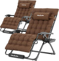 UDPATIO Oversized Zero Gravity Chair Chairs, Patio Recliner, Foldable Heavy Duty Reclining with Adjustable Headrest, Removable Cushion, Cup Holder & Foot Rest for Outside Camping Office Indoor