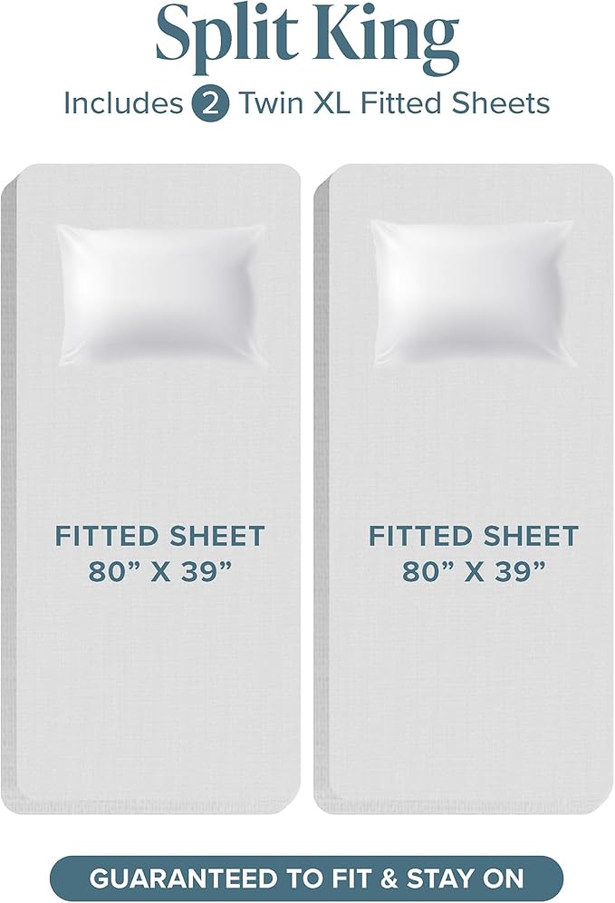 Bare Home Split King Sheet Set - 1800 Ultra-Soft Microfiber Bed Sheets - Double Brushed - Deep Pockets - Easy Fit - 5 Piece Set - Bed Sheets (Split King, Olive)