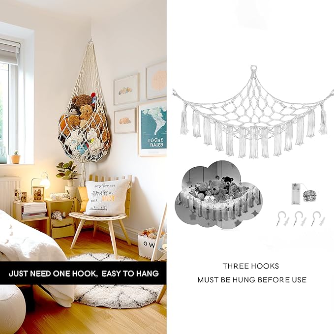 Novel Stuffed Animal Hammock Corner Hanging Net