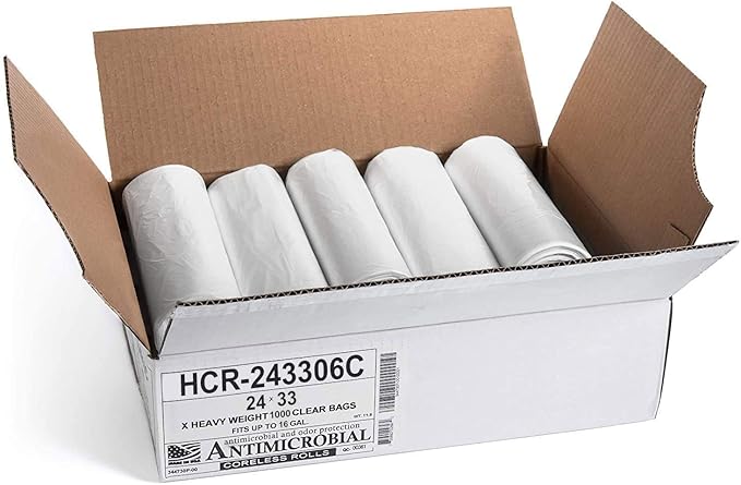 Aluf Plastics High Density Trash Bags, 16 Gallon, 6 Micron,