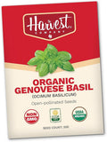 The Harvest Company Organic Genovese Basil, Non-GMO, Certified USDA Organic, Open-Pollinated, Garden Seeds for Indoor Outdoor Planting, 200 Seeds