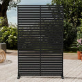Outdoor Privacy Screen 72" H×47" W HDPE Freestanding Decorative Privacy Fence with Steel Poles and Stand 6 Panel, Air Conditioner Fence Panels, Privacy Screen for Patio Backyard,Balcony, Pool