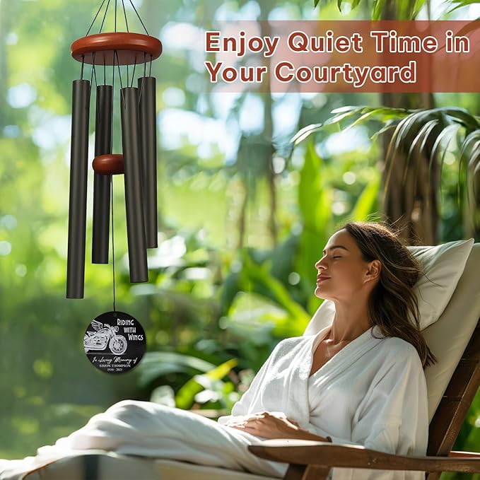 Personalized Eagle Memorial Wind Chime – “and Now You Soar with The Eagles” Custom Engraved Name & Years – Gift for Loss of Loved One – Memorial Windchime Tribute for Strength & Eternal Freedom