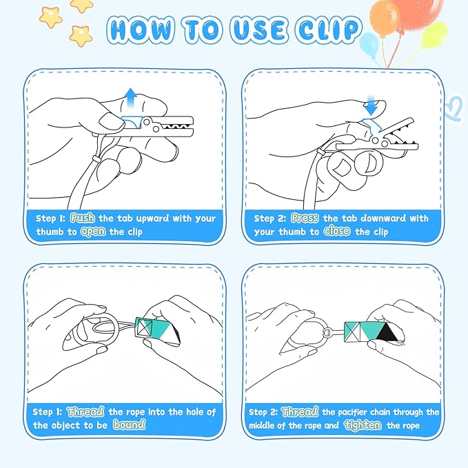 Smlpuame Baby Pacifier Clip for Boys,12 Pack Stylish Binky Clips Strap,Paci Holder with Clips Universal Lightweight Fits Most Pacifiers Teeher Toy Teething Ring Soothie,Baby Gifts