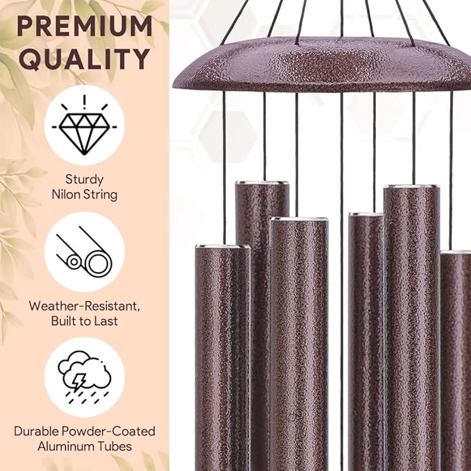 Personalized Sympathy Wind Chime, Wind Chimes for Loss of Loved Father/Mother/Lover, Commemorative Sympathy Bereavement Gifts for Condolences/Funeral, Product in USA