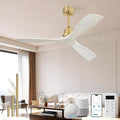 Sofucor Smart Ceiling Fan no Lights, 52" Low Profile Ceiling Fans with Remote, Compatible with Alexa/Google/App, 6-Speed Timing Reversible DC Motor for Bedroom Living Room Patio Indoor Outdoor