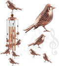 Bird Wind Chimes for Outside,33 inch Length Memorial Sparrow Wind Chime with 4 Large Aluminum Tubes & S Hook,Indoor Outdoor Decor Hanging Wind Catcher Bell for Home,Garden,Patio,Backyard,Porch