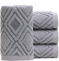 Pidada Hand Towels Set of 4 Diamond Pattern 100% Cotton Absorbent Soft