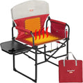 SUNNYFEEL Heated Camping Directors Chair, Heavy Duty,Oversized Outdoor Portable Heating Folding Chair with Side Table, Pocket for Beach, Fishing,Trip,Picnic,Lawn,Concert Foldable Camp Chairs