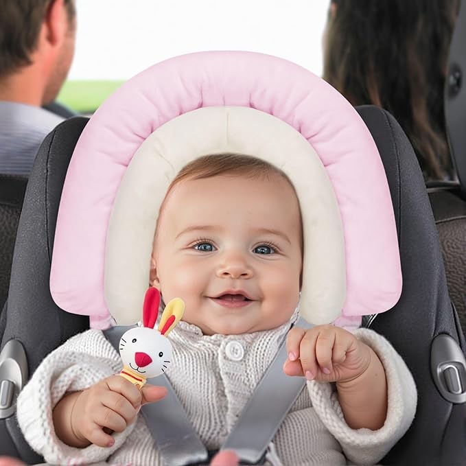 COOLBEBE New 2-in-1 Babybody Supports for Baby Newborn Infants - Extra Soft Stroller Cushion Pads Car Seat Insert, Seasons, Pink