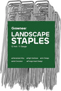 GROWNEER 100 Packs 12 Inches Landscape Staples Heavy Duty 11 Gauge Galvanized Steel Garden Stakes Staples Securing Pegs for Securing Weed Fabric Landscape Fabric Netting Ground Sheets and Fleece