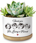 Friend Gifts for Women, Succulent Planter, Flower Cactus Plant Pot, Friendship Gifts for Women Friends Bestie Sister, Golden Merchandise, Thank You for Being A Friend (No Plants)