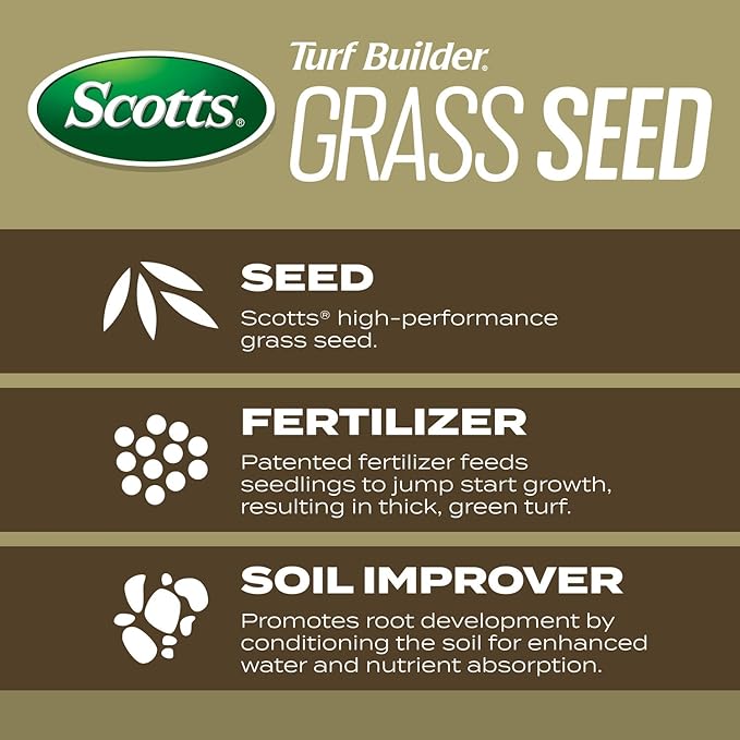 Scotts Turf Builder Grass Seed Southern Gold Mix for Tall Fescue Lawns with Fertilizer and Soil Improver, 2.4 lbs.