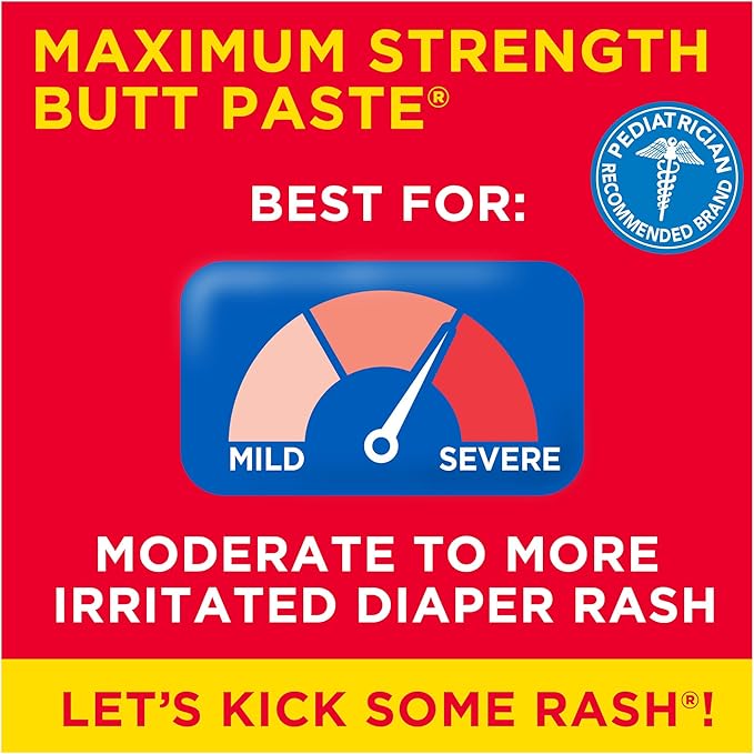 Boudreaux's Butt Paste Maximum Strength Diaper Rash Ointment, 4 Ounce , (Pack of 3)