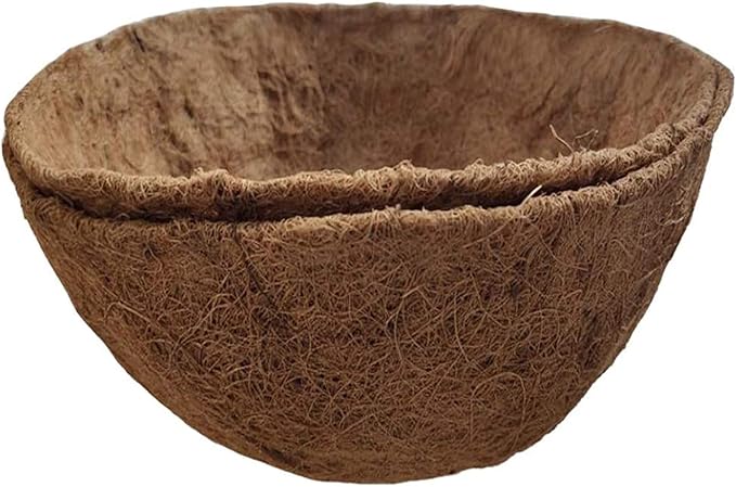 2PCS Round Replacement Coco Liner for Hanging Basket, 12 inch Coconut Fiber Plant Basket Liner for Garden Planter Flower Pot (12 inch Round)