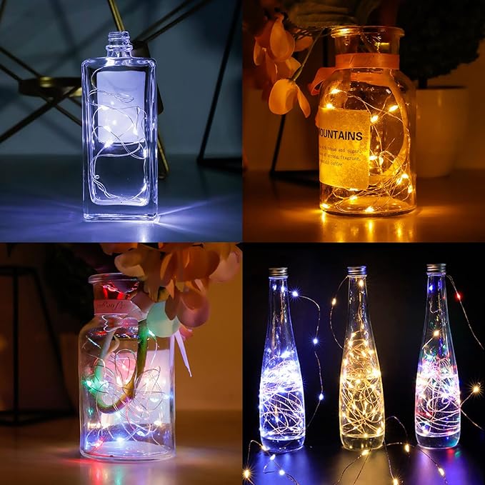 Ostwiki Fairy Lights Battery Operated String Lights, 6 Pack Mini Lights 20 LED 7ft Twinkle Firefly Starry Light for DIY Craft Mason Jar Bedroom Wedding Party Table Christmas Decoration (Mix-Colored)