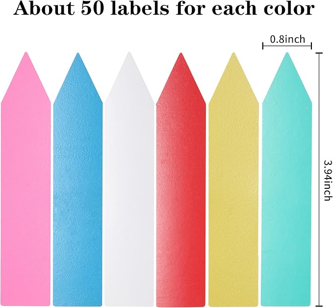300 Pcs Plastic Plant Nursery Garden Labels 6 Colors 4 Inch Pot Marker Garden Stake Tags Waterproof Plant Markers