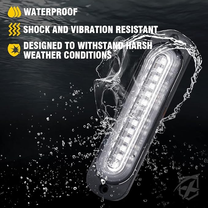 Xprite Blue LED Emergency Strobe Lights Kit for Vehicles - Flush Mount Grille Light, Surface Mount, High Visibility for Police, Fire, EMS, and Security Patrols - 10PCS
