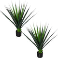 JUSTOYOU 3FT Realistic Agave Plant Artificial, Spiked Succulent Faux Agave Plants, 36" Fake Succulent Plant Outdoor UV Resistant for Patio, Front Porch, Home and Office Decor, 2pc