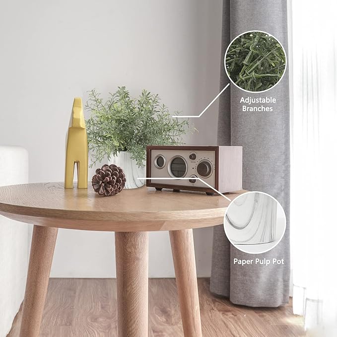 Hollyone Faux Plants Indoor Artificial Mini Potted Plants Plastic Green Plant Small Fake Plants Eucalyptus Decor in Pots for Home Table Room Bathroom Decor