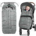 Universal Baby Footmuff for Strollers,Stroller Cover for Winter with Hooded Design,Waterproof and Windproof Winter Sleeping Bag with Coral Fleece Lining, Baby Bunting Bags for Most Strollers (GREY)