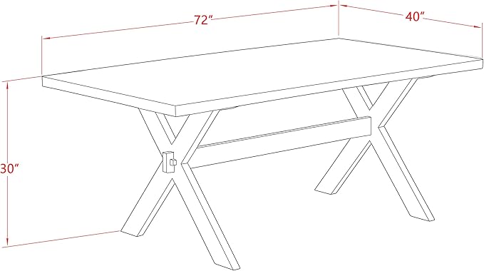 East West Furniture X077VE005-5 5 Piece Dining Room Table Set Includes a Rectangle Kitchen Table with X-Legs and 4 Grey Linen Fabric Parson Dining Chairs, 40x72 Inch, Multi-Color