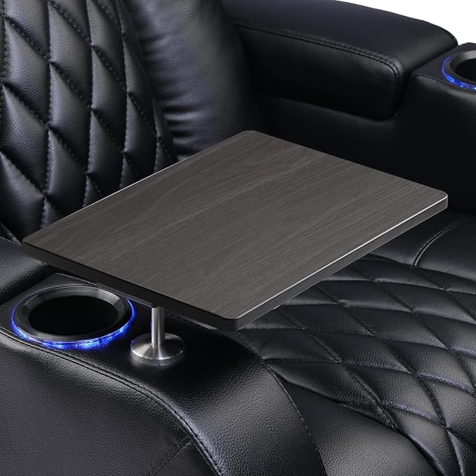 Home Theater Seating Series Swivel Tray Table for Wei lianda Home Theater Seat Dark Wood Pattern