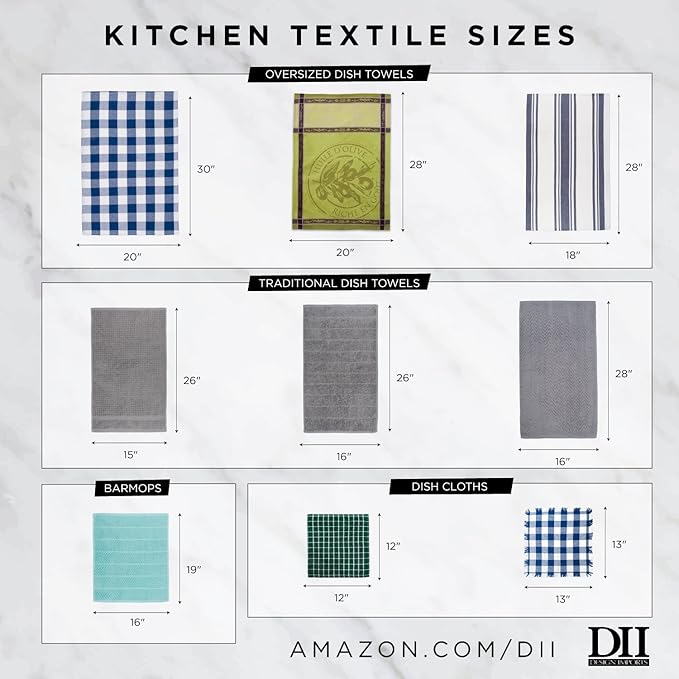 DII Cleaning Collection Multi-Purpose Microfiber, Eggplant Lattice, Dishtowel