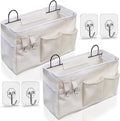 2pcs Large Wall Hanging Organizer Bag, Linen Fabric Door Hanging Storage Baskets