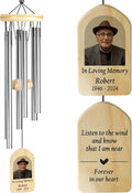 Memorial Wind Chimes with Photo, Jocidea Sympathy Gifts for Loss of Loved One, Remembrance Wind Chime, Personalized Memorial Gift, Bereavement Gift, in Loving Memory of