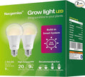 LED Grow Light Bulbs, Sun Mode Auto Dimming, 4500K, A19/A60 E26/E27 9W Full Spectrum Grow Bulbs for Indoor Plants, 2 Pack